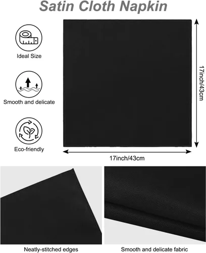 Vista 7 de VIJIV Juego de 12 servilletas de tela y juego de 6 anillos para servilletas dorados, 17x17 servilletas de cena de satén cuadradas con flores
