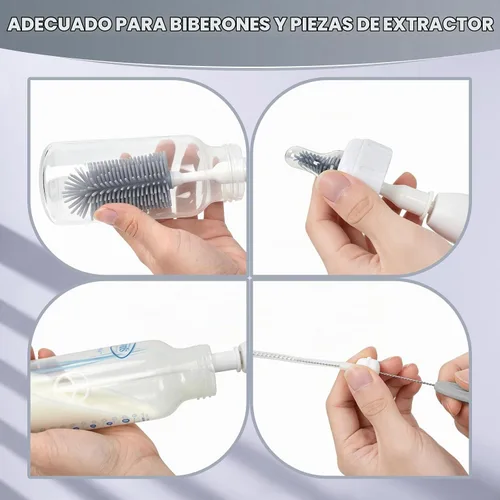 Vista 3 de Limpiador de cepillo eléctrico portátil con caja de almacenamiento, kit 4 Gris