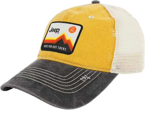 Vista 5 de Jeep Have Fun Out There Patch Garment Washed Trucker Hat Unstructured