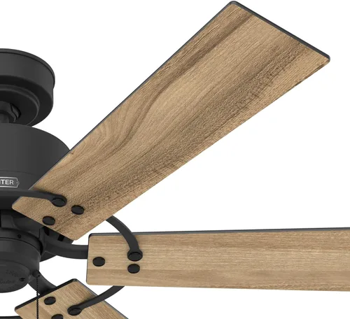 Vista 16 de Hunter 52 pulgadas Ventilador de techo para interiores sin luz - Ventilador de techo negro sin luz, 6 aspas, montaje estándar, para dormitorio, sala