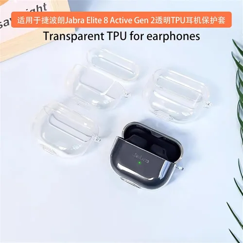 Vista 7 de DAYJOY Paquete de 2 fundas transparentes de TPU suave compatibles con Jabra Elite 10/Elite 8 Active/Elite 8 Active Gen 2/Elite 10 Gen 2, funda