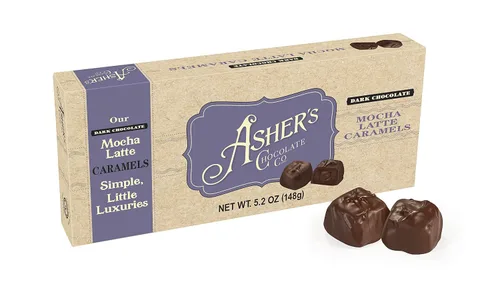 Vista 6 de Asher's Chocolates, Caramelos cubiertos de chocolate negro, dulces dulces y salados gourmet, pequeños lotes de chocolate kosher, propiedad familiar