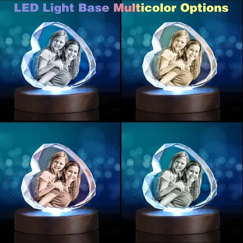 Vista 5 de Cristal fotográfico 3D, regalo personalizado de fotos de Navidad, imagen 3D en cristal, regalo de cumpleaños personalizado, aniversario, memorial