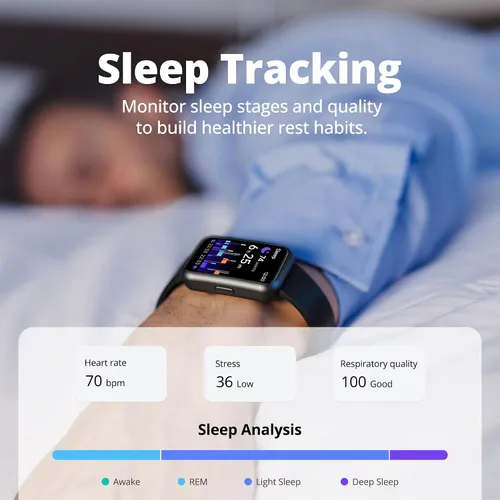 Vista 4 de Reloj inteligente de seguimiento de actividad física para hombres y mujeres, HD de 1.47 pulgadas con Bluetooth, monitor de frecuencia cardíaca 24/7