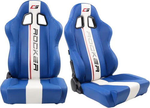 Vista 14 de FREEMOTOR802 Asientos universales de carreras, asientos deportivos reclinables con deslizadores de doble bloqueo ajustables, 1 unidad