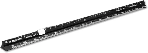 Vista 57 de Alumicolor Regla Métrica de Bolsillo para Arquitecto de Aluminio, 15CM, Negro