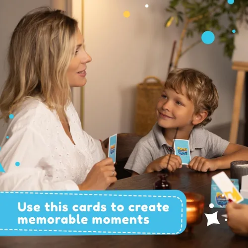 Vista 3 de 200 tarjetas de conversación familiar para niños y padres, iniciadores de conversación para adolescentes para familias, juegos de cartas