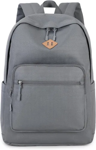Vista 15 de Lohol Mochila clásica para niñas, niños y adolescentes, bolsa ligera para libros, escuela, viajes, universidad (beige/azul)