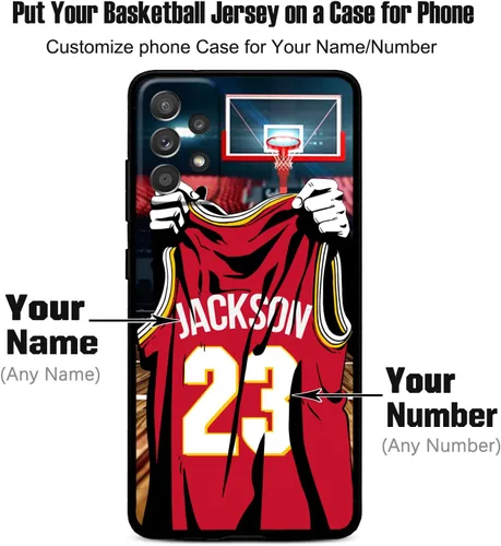 Vista 2 de Nombre y número personalizados – Atlanta Basketball Jersey – Funda de silicona líquida para Samsung Galaxy S26 S25 S24 S23 S22 S21 Plus S20 + Ultre