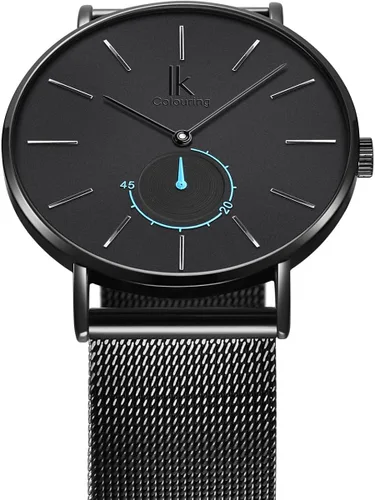 Vista 2 de FORSINING Reloj de moda para hombre minimalista impermeable delgado casual de cuarzo reloj de pulsera de acero inoxidable