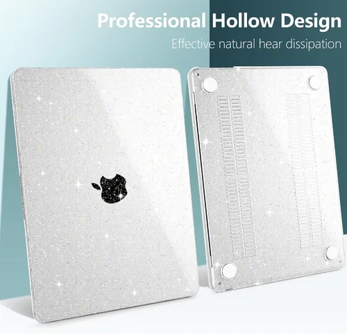 Vista 5 de TWOLSKOO Compatible con MacBook Air M4 de 15 pulgadas funda lanzamiento 2025-2023 M4 A3241 M3 A3114 M2 A2941, carcasa rígida de plástico y protector
