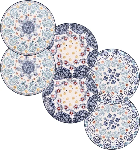 Vista 10 de Bico Blossom Symphony - Juego de 6 platos pequeños de 6 pulgadas de cerámica para aperitivos, postres, para bocadillos, ensaladas, decoración