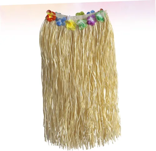 Vista 6 de Toyvian Vestido de fiesta hawaiano, disfraz de Luau Hula de hierba tropical, disfraz de fiesta de Luau para mujer, traje hawaiano de fiesta