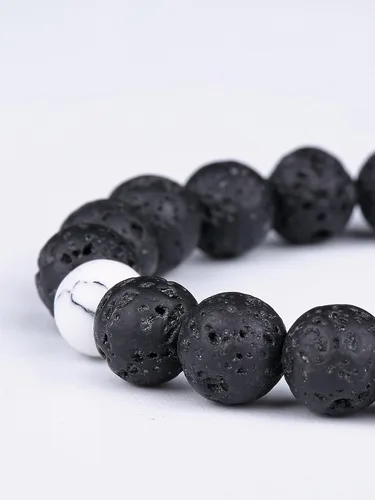 Vista 5 de 4 pulseras de chakras pulseras de aceite esencial para niños y hombres pulseras de piedra de lava cuentas de chakras pulseras de aromaterapia piedra