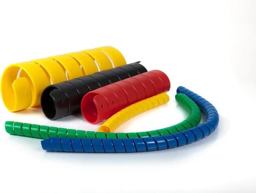 Vista 5 de Caplugs Serie SPSS – Safeplast Safeplast Safe-Spirals, manguera de envoltura en espiral y protector de cable, HD-PE amarillo, 1/2 pulgada