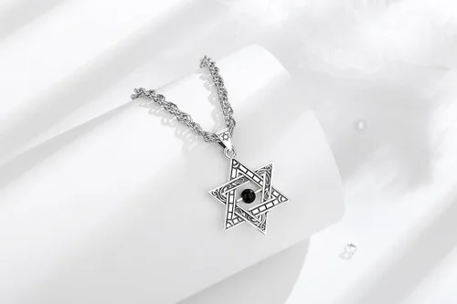 Vista 43 de CELESTIA Colgante de plata de ley 925, anillos de tetragrammaton, collar masónico, joyería de pentagrama para mujeres y hombres