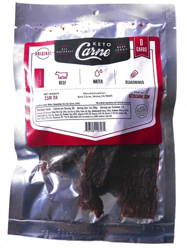 Vista 5 de KETO CARNE Cecina de res saludable Keto y baja en carbohidratos 0.00 oz de carbohidratos 0.00 oz de azúcar Sin azúcar, cero carbohidratos