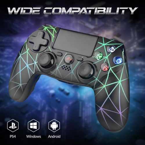 Vista 7 de Rii Wireless Bluetooth Gaming Controller for PS4PS3AndroidWindowsSteam, With Dual-shock, 6-axis Gyro Sensor, 1000mAh Battery,Non-Slip Game Joystick