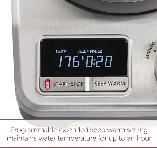 Vista 6 de Wolf Gourmet Hervidor eléctrico de temperatura real, capacidad de 1,5 litros, WGKT100S