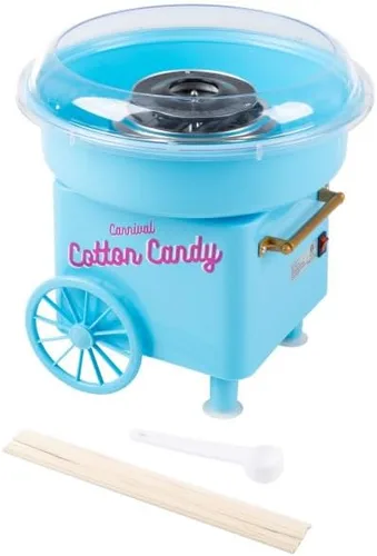 Vista 6 de Mini máquina de algodón de azúcar para encimera con cuchara de azúcar y 10 palitos para servir, máquina para hacer dulces en el hogar, carnaval
