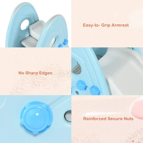 Vista 4 de BABY JOY Tobogán para niños, juego independiente de mini tobogán escalador para uso en interiores y exteriores, juego de juguete para niños
