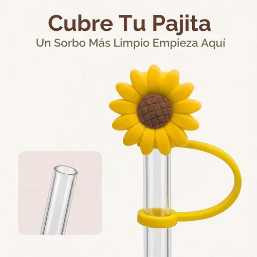 Vista 8 de 4 dispensadores de paja para beber, tapón de paja de girasol, tapones reutilizables a prueba de salpicaduras, herramienta de cocina, puntas