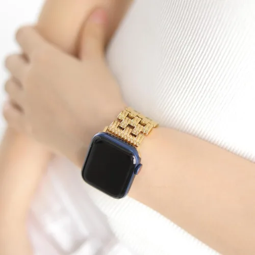 Vista 2 de [Usado] Correa de reloj de diseñador para Apple Watch para mujer, correas de reloj elegantes seleccionadas para iWatch