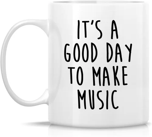 Vista 2 de Retreez Taza de cerámica – Make Music – Taza de café de 11 onzas para los amantes de la música – Regalo de cumpleaños y vacaciones