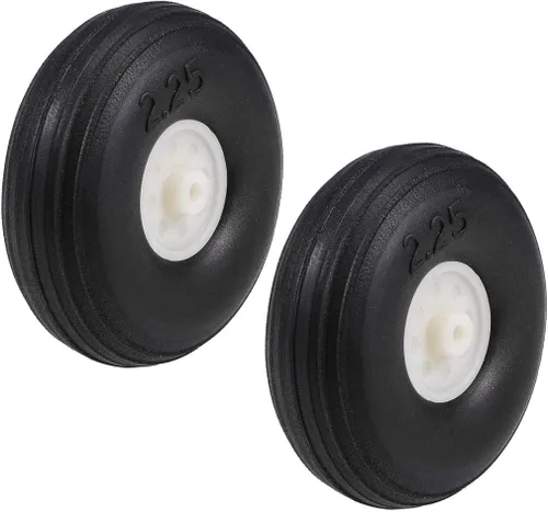 Vista 8 de uxcell Juegos de neumáticos y ruedas para avión RC, neumático de esponja de PU con cubo de plástico, 1.25 "2 piezas