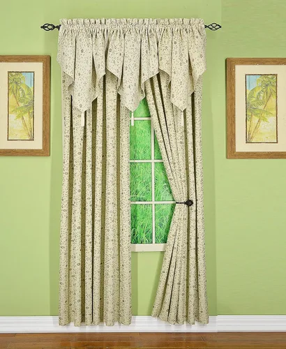 Vista 26 de Today's Curtain Madison - Cenefa reversible con botones, 20 pulgadas de largo, color burdeos
