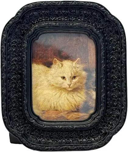 Vista 8 de CISOO Marco de Fotos Ovalado Pequeño Vintage de 2.5 x 3.5 Pulgadas, Marco de Fotos Negro Ornamentado Antiguo Tamaño Cartera para Mesa y Exhibición