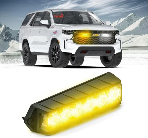 Vista 5 de Feniex Industries: Luces de advertencia LED profesionales de montaje en superficie Fusion-S (ámbar) para obras públicas y camiones de remolque