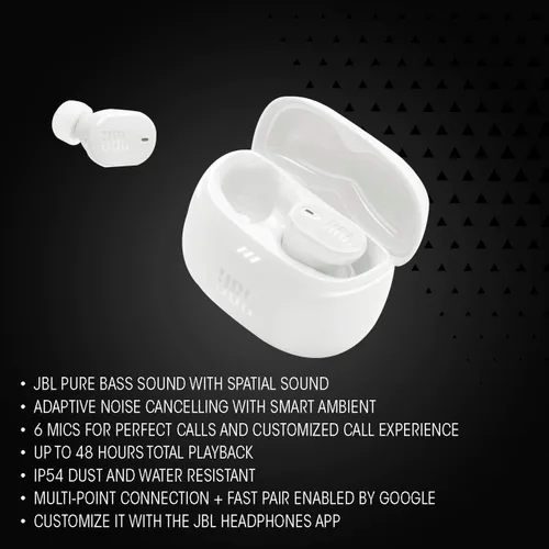 Vista 3 de JBL TBUDS2BLK Tune Buds 2 Auriculares inalámbricos verdaderos con cancelación de ruido adaptativa - Negro