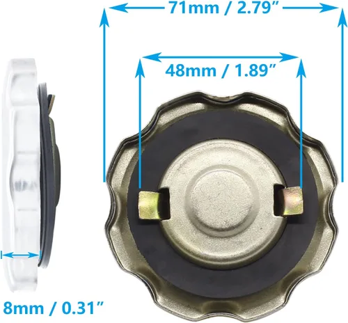 Vista 2 de Tapa de Tanque de Combustible de Gas de Metal con Acabado Cromado para GX160 GX200 GX240 GX270 GX340 GX390 5.5HP 6.5HP Motores de Motores, Motos