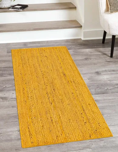 Vista 51 de Unique Loom Alfombra trenzada de la colección de yute - Dhaka (1' 2" x 6' 1", camino de mesa, gris)