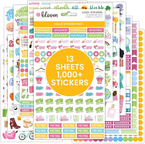 Vista 13 de Bloom Daily Planners Hojas de Calcomanías para Planificador Clásico Recientemente Mejoradas - Paquete Variado de Calcomanías para Decorar