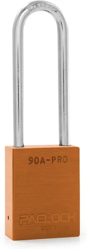 Vista 41 de PACLOCK Candado de la serie 90A-PRO, compre American Act obediente, aluminio anodizado marrón, cilindro de 7 pines de alta seguridad con 1 llave por