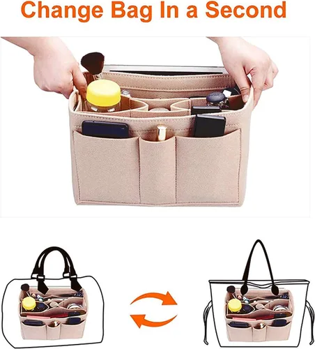 Vista 7 de Surblue Organizador de bolso para bolsos, organizador de bolsas de fieltro para bolso, organizador de bolsas de mano, inserto moldeador