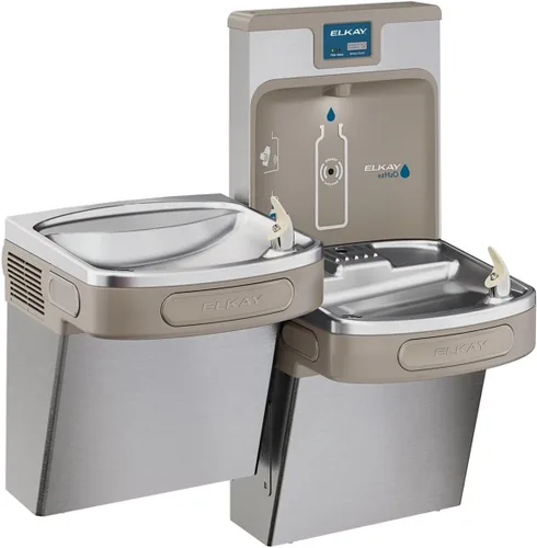 Vista 11 de Elkay EZH2O Bottle Filling Station & Versatile Bi-Level ADA Cooler, Filtered Non-Refrigerated Light Gray