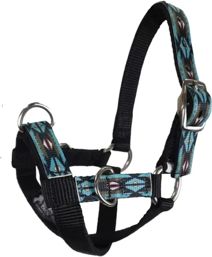 Vista 2 de Tahoe Tack Cabestro de entrenamiento de ovejas y cabras superpuestas de nailon con banda nasal acolchada