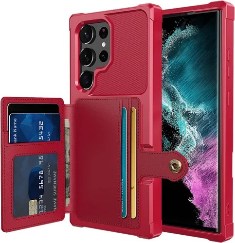 Vista 57 de Funda para Samsung Galaxy S21 Ultra con tarjetero, compatible con soporte magnético para automóvil, resistente a los golpes, resistente, suave, TPU