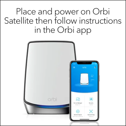 Vista 4 de NETGEAR Orbi Whole Home Mesh WiFi 6 Satellite (RBS850) - Añade hasta 2,500 pies cuadrados de cobertura, AX6000 (hasta 6 Gbps)