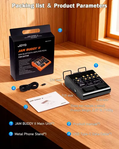 Vista 9 de JOYO Amplificador de Guitarra Eléctrica Portátil de 10W, Amplificador Combo de Pedal Multiefectos con Interruptor de Pie, 14 Modelos