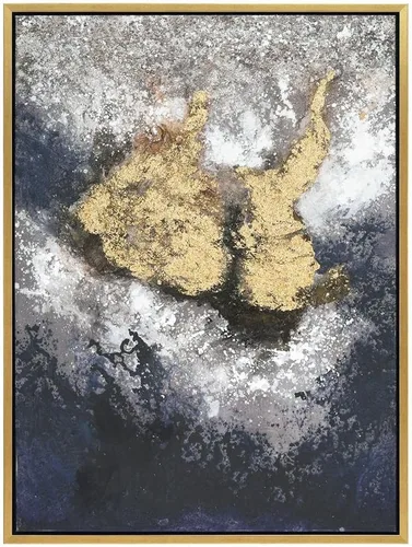 Vista 9 de Empire Art Direct Arte abstracto para pared, lienzo pintado a mano con textura por Martin Edwards, marco negro, 24 x 48 pulgadas, goteo nevado 1
