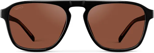 Vista 2 de wearme Pro - Lentes de sol polarizados, estilo aviador moderno, con un puente, cuadrados, para hombre Lente tintada negra/roja