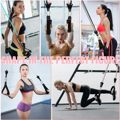 Vista 6 de Aihoye Bandas de resistencia para entrenamiento, bandas de ejercicio con asas, bandas elásticas para ejercicio, bandas de entrenamiento con anclajes