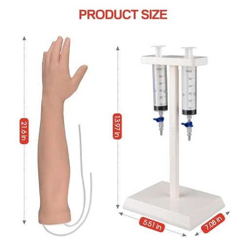 Vista 7 de SimCoach Kit de práctica de flebotomía, kit de práctica IV con brazo de flebotomía, kit de práctica de venopunción e inyección para entrenamiento