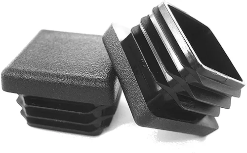 Vista 16 de Prescott Plastics Tapones de agujero de plástico acanalado de perímetro exterior de 1/2 pulgada (0.500 in), tapas cuadradas de tubo de metal negro