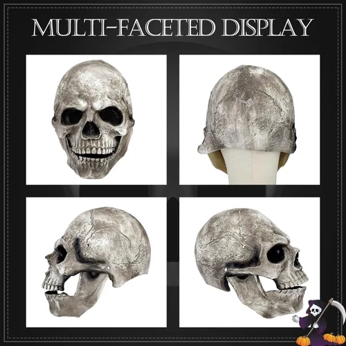 Vista 5 de WinnerWhy - Máscara de calavera de cabeza completa para adultos