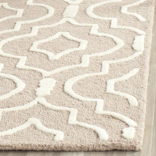 Vista 3 de SAFAVIEH Cambridge Collection - Alfombra decorativa de 2 x 3 pies, color beige y marfil, lana marroquí hecha a mano, ideal para zonas de alto